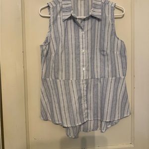 Sleeveless Linen Blouse